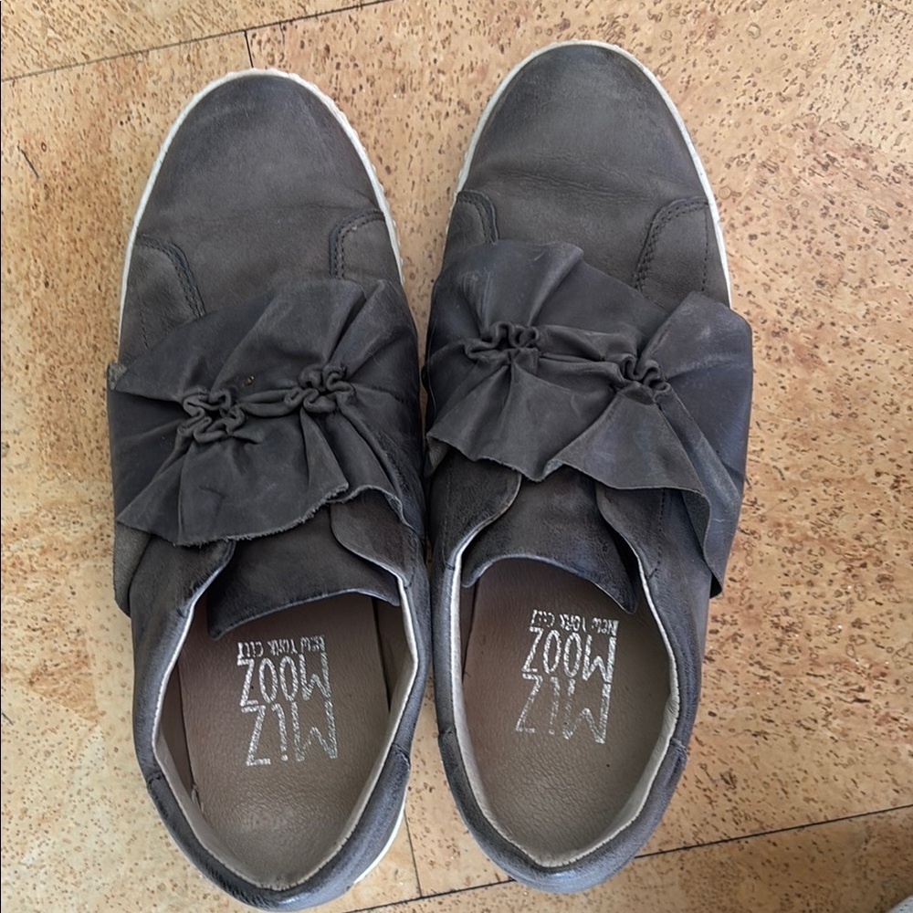 Miz Mooz Gray Sneakers Casual Slip on with Ruffle